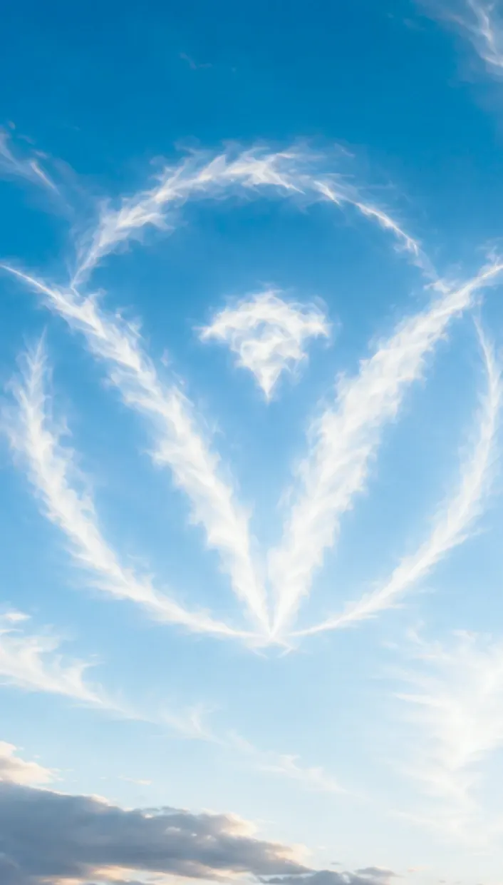 A circular cloud formation resembling the Vivo Healthcare mark, drifting in a blue sky